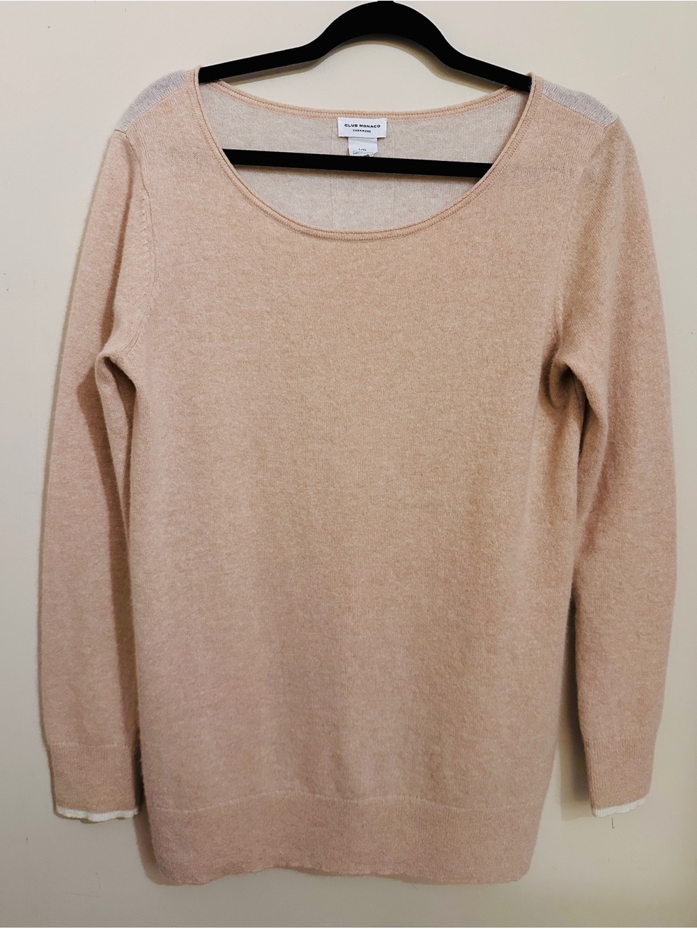 Club Monaco 100% Cashmere Sweater- Beige & Cream